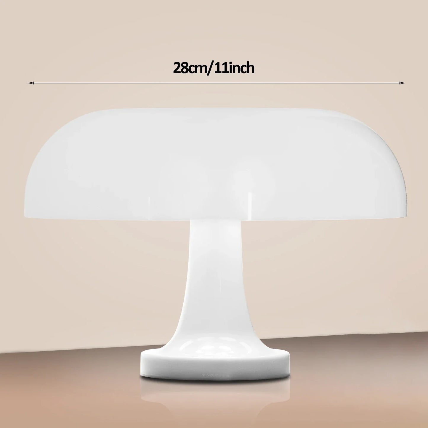 Mushroom Table Lamp Modern Bauhaus Bedside LED Lamp USB-C Rechargeable 3-Color Dimmable Orange
