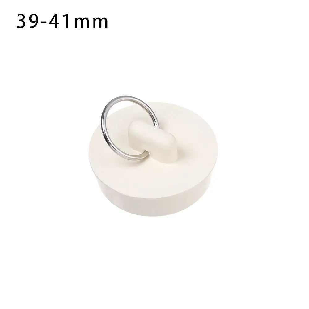 Universal Rubber Sink & Bathtub Drain Stopper Plug — Leakproof Floor Drain Strainer, White