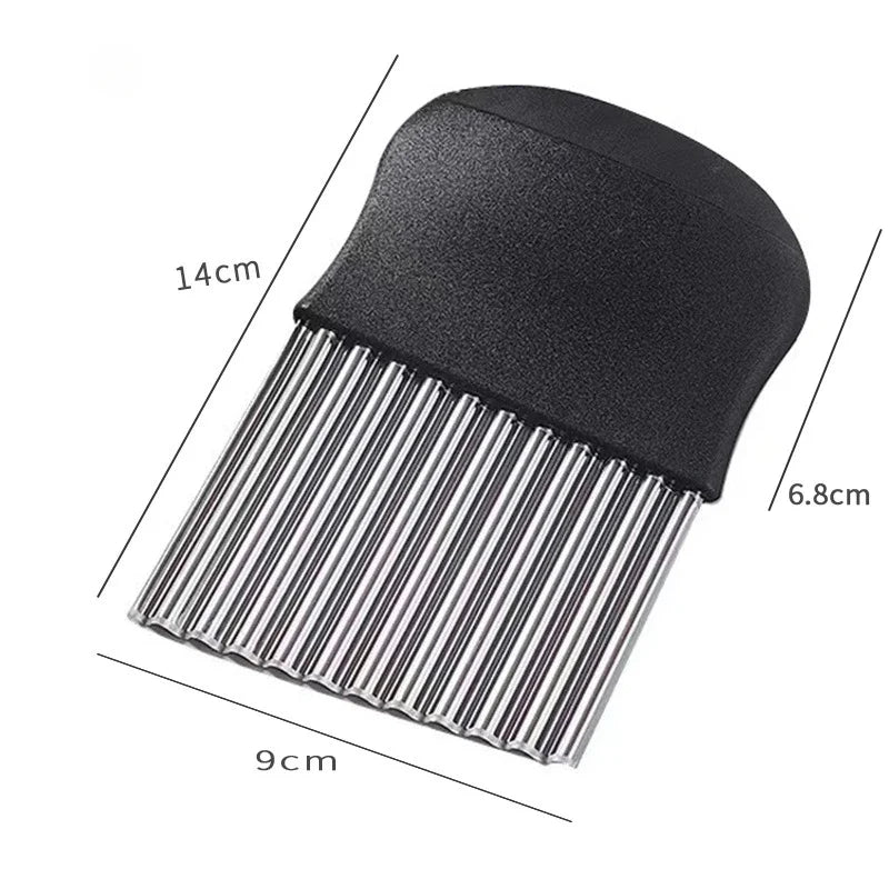 Stainless Steel Crinkle Potato Slicer Wavy Vegetable & Fruit Cutter French Fry Maker