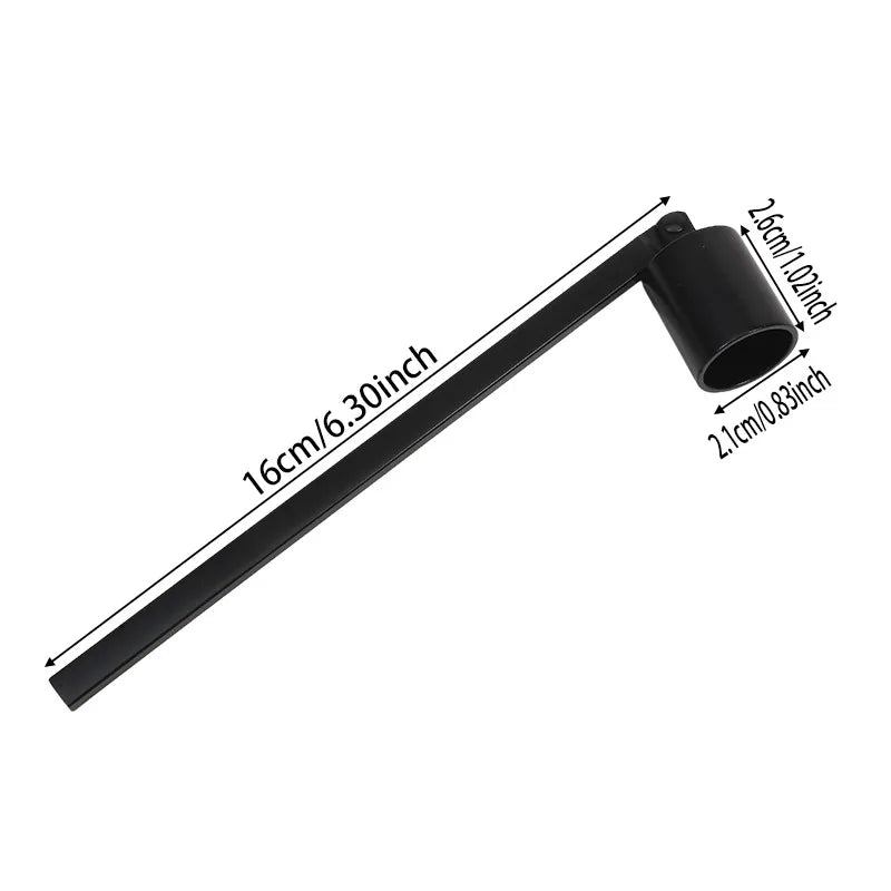 Bell-Shaped Metal Candle Snuffer — Gold Black Silver, 18 cm (7.1 in) Handle Vintage Candle Extinguisher for Home & Spa