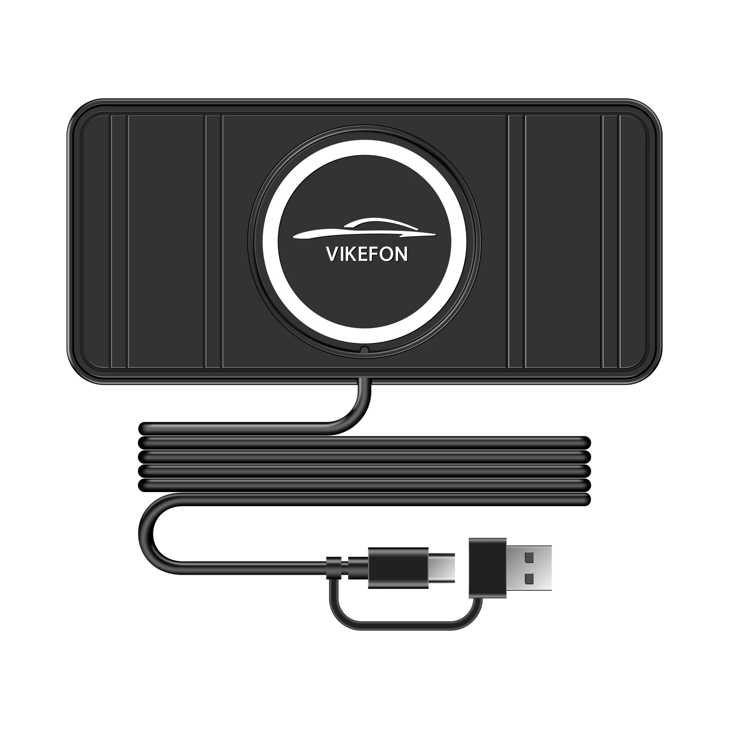 30W Qi Wireless Car Charger Pad – Silicone Non-Slip Fast Charging Mat for Qi-Compatible Phones