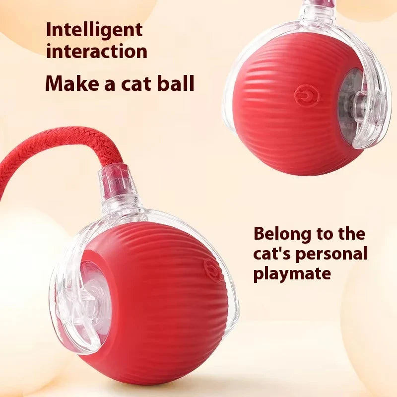 Interactive Rechargeable Cat Ball Toy with Faux Fur Tail — Automatic Rolling Smart Pet Ball (USB-C) for Cats & Small Dogs
