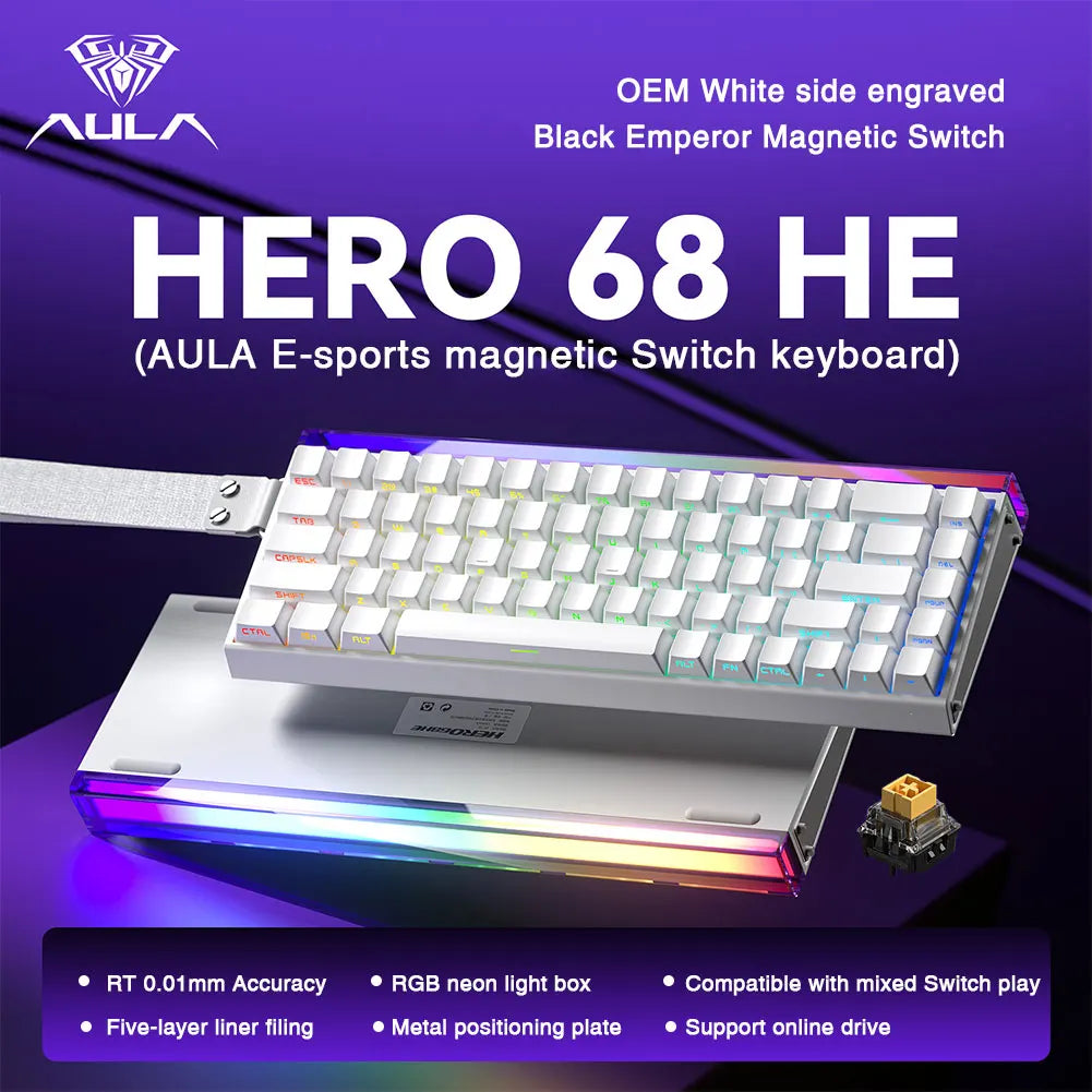68-Key Magnetic Switch Gaming Keyboard — 8K Rapid Trigger Hot-Swap Mechanical RGB Wired