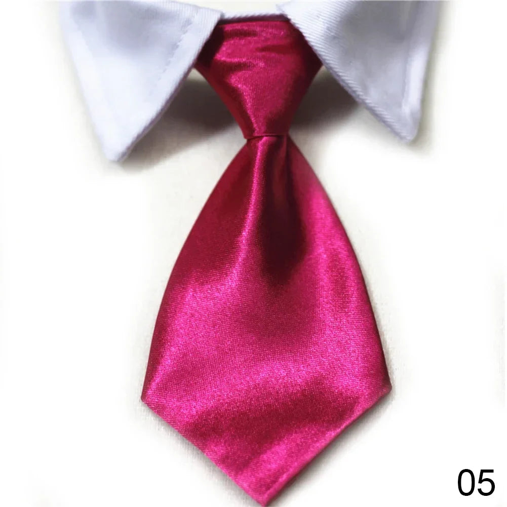 Pet Bow Tie Collar Tuxedo - Formal Necktie for Dogs & Cats, Small & Medium (32cm/12.6in, 40cm/15.75in) - 12 Colors