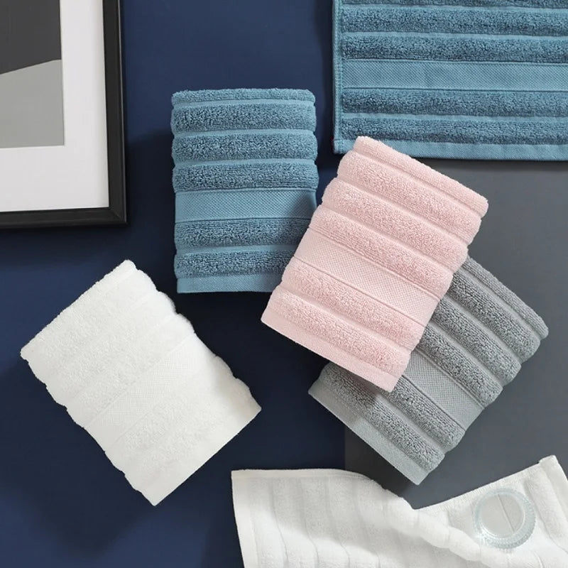 4-Pack Cotton Face Washcloths 13.4 x 13.4 in (34 x 34 cm) Soft Absorbent Square Hand Towels for Kids & Women