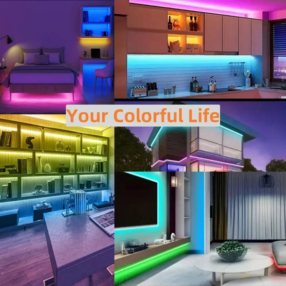 5V 5050 RGB LED Strip Light - Battery/USB Powered 0.5–5m (IP21/IP65) with Remote Control