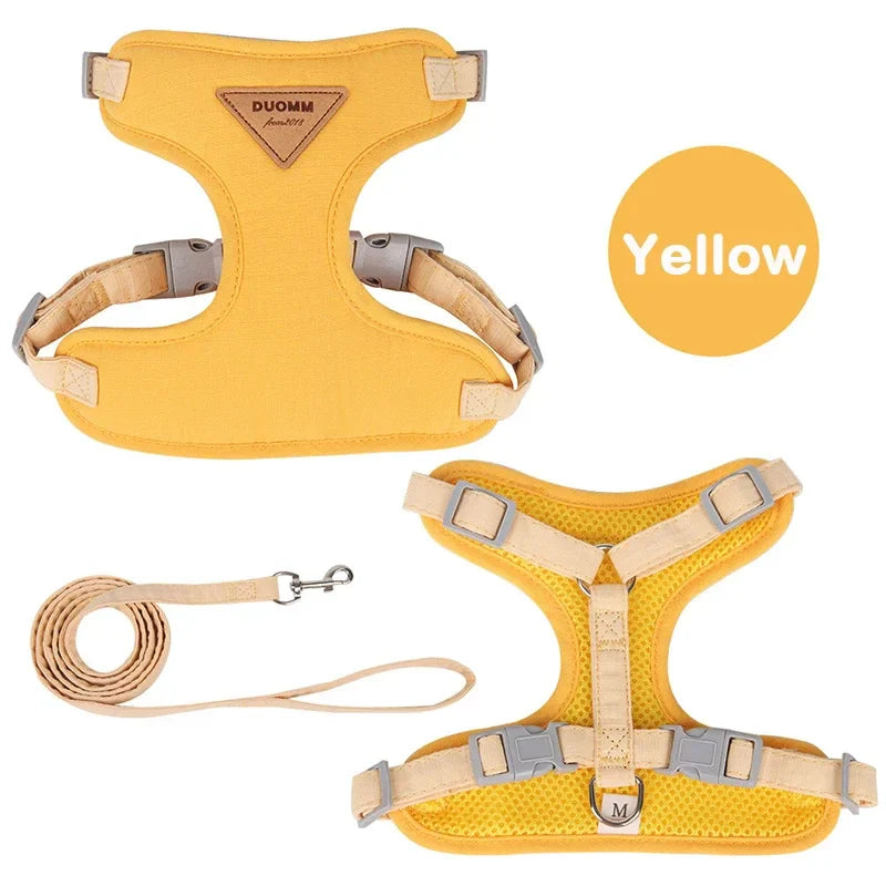 Breathable No-Pull Puppy Harness and Leash Set for Small & Medium Dogs and Cats, Ideal for French Bulldog Chihuahua Poodle