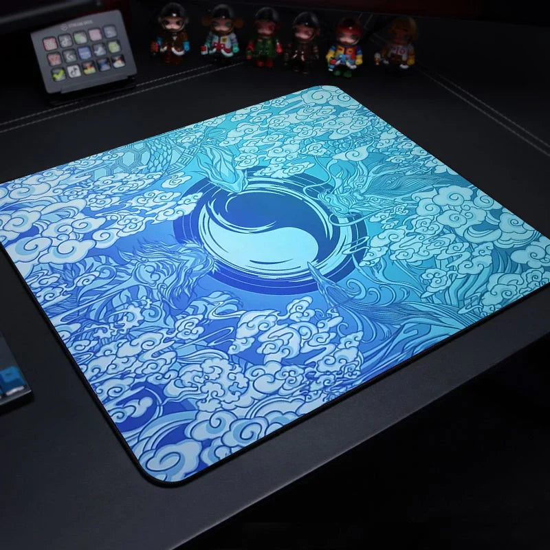 Cute Tiger Small Gaming Mouse Pad with Wrist Rest — Non-Slip Rubber Base, Anime Cartoon Desk Mat