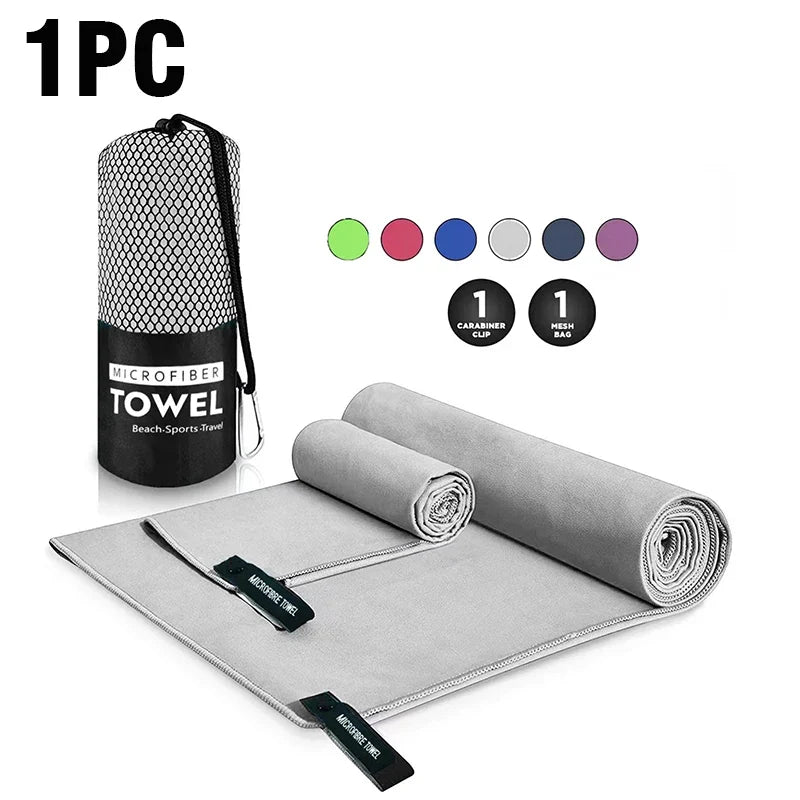 Microfiber Quick-Dry Large Beach & Sports Towel for Travel, Gym, Yoga, Swimming