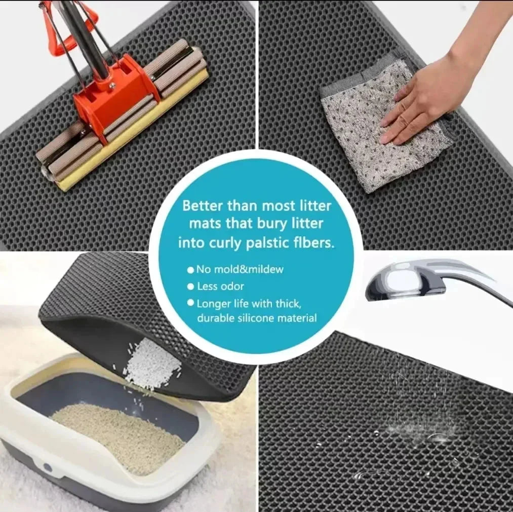 Double-Layer Waterproof Cat Litter Mat 90 x 60 cm (35.4 x 23.6 in) - Non-Slip Washable EVA Pet Pad