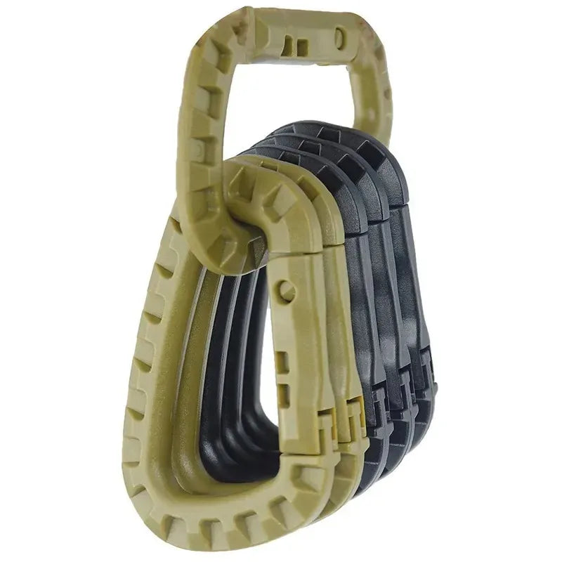 Tactical Carabiner D-Ring Clips for Backpack & Keychain - 1-10 Pack