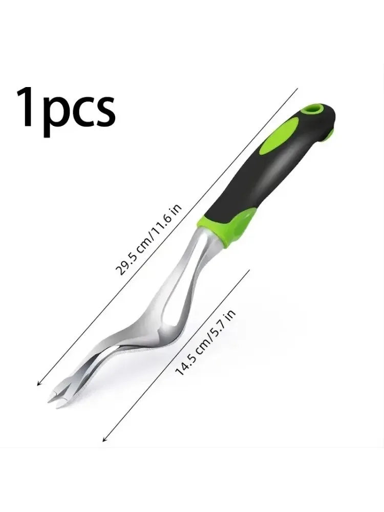 Aluminum Hand Weeder Tool 11.9 in (30.2 cm) Garden Weed Puller & Digger with Ergonomic Handle for Weed Removal and Transplanting