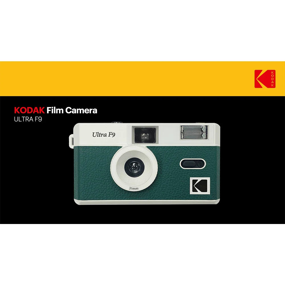 Reusable 35mm Film Camera — Classic Travel Point-and-Shoot with Built-In Flash, Yellow or Night Green