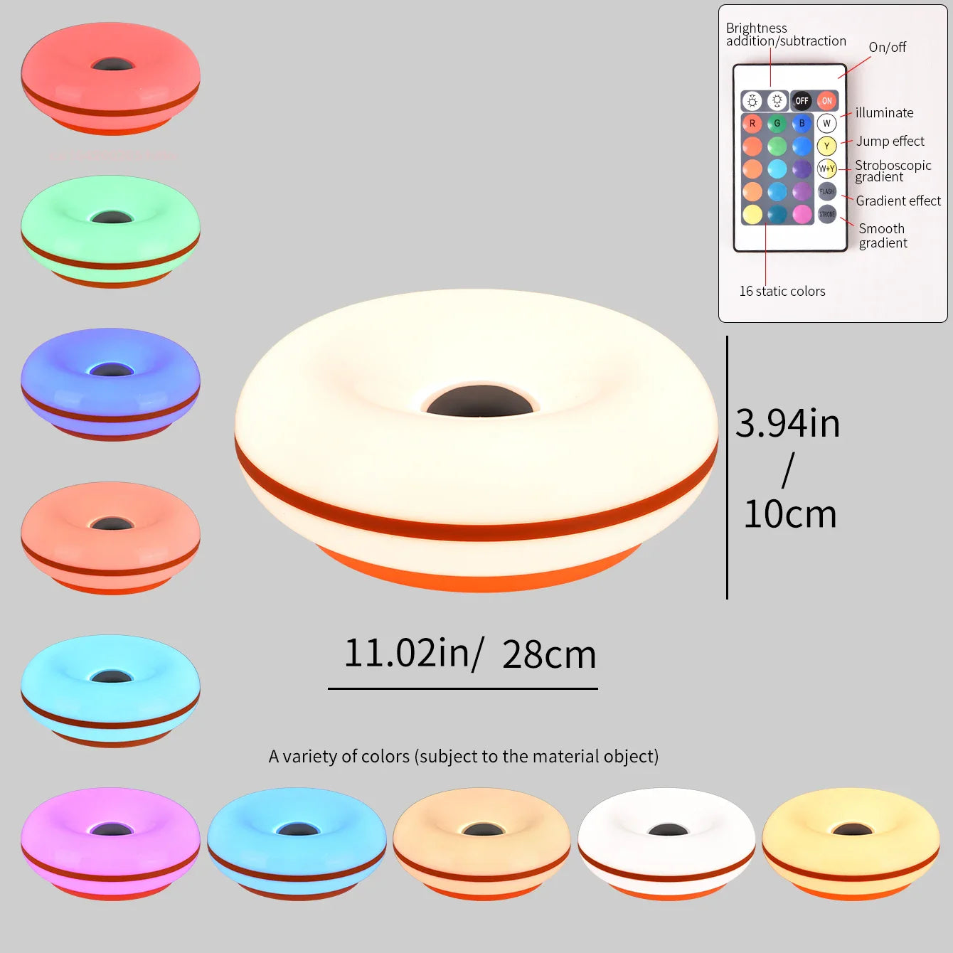 Bauhaus Donut Table Lamp USB LED Bedside Night Light for Bedroom Living Room Dining Room