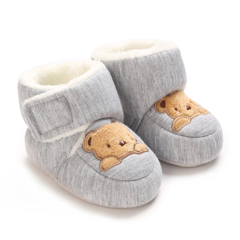 Winter Baby Boots Cartoon Soft-Sole Anti-Slip Warm Toddler Walking Booties for Boys & Girls