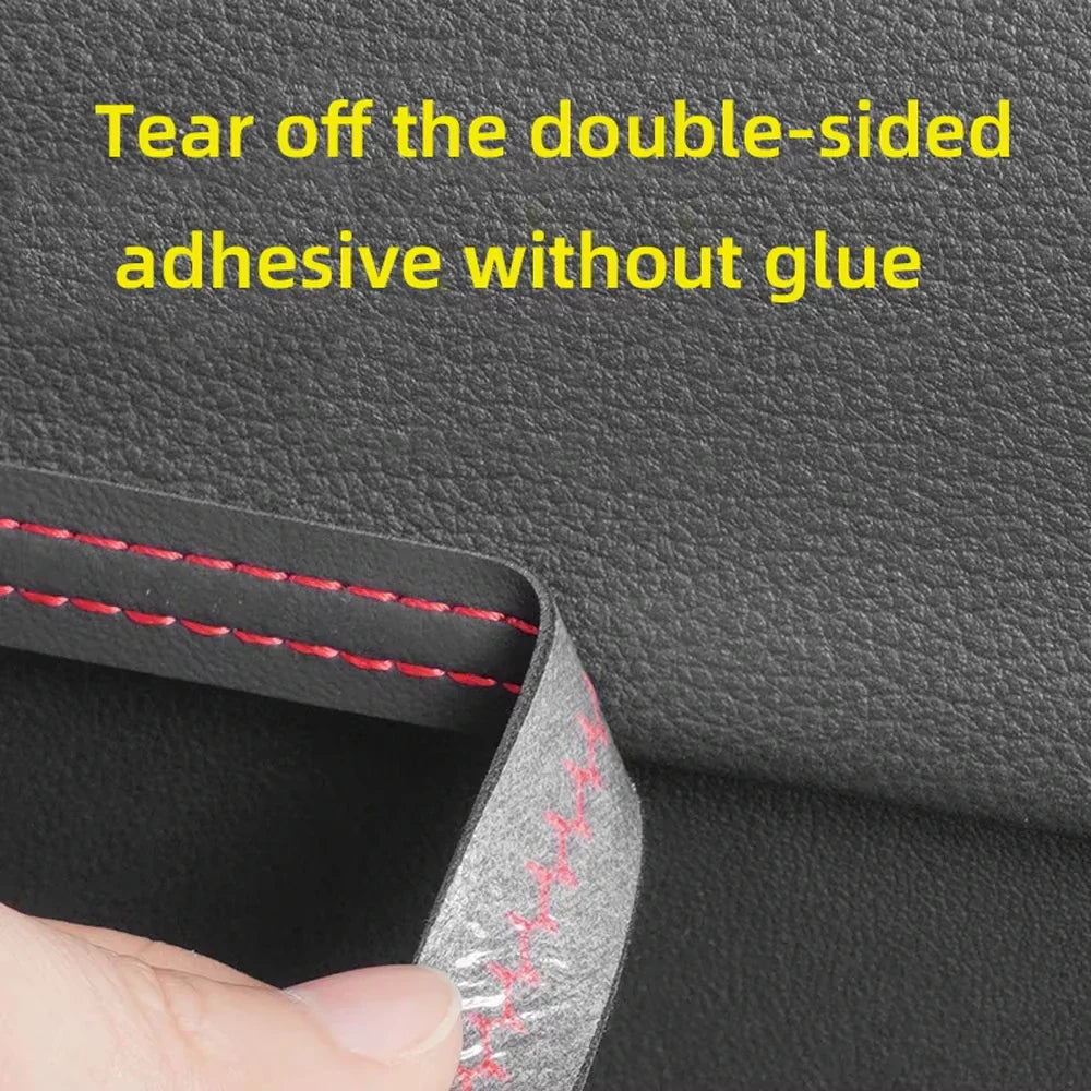 PU Leather Car Trim Braid — Self-Adhesive Decorative Strip for Dashboard & Door, Universal Interior Moulding