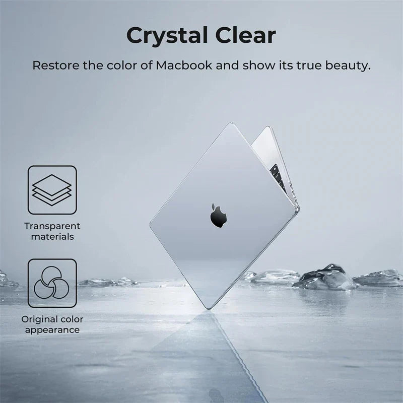 Clear Hard Shell Laptop Case for MacBook Air & Pro — Transparent Cover for 13/14/15/16-inch (33/36/38/41 cm)