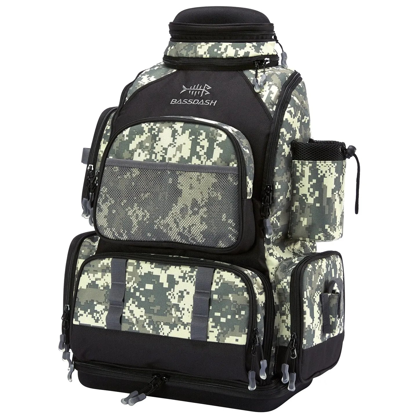 Lightweight Tactical Fishing Tackle Backpack with Soft Tackle Box and Rain Cover