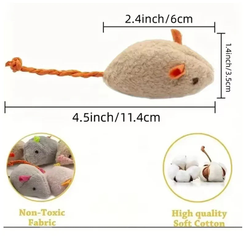 Interactive Plush Cat Toys Mouse & Rat Shapes Durable Linen Indoor Pet-Safe 3/7-Pack