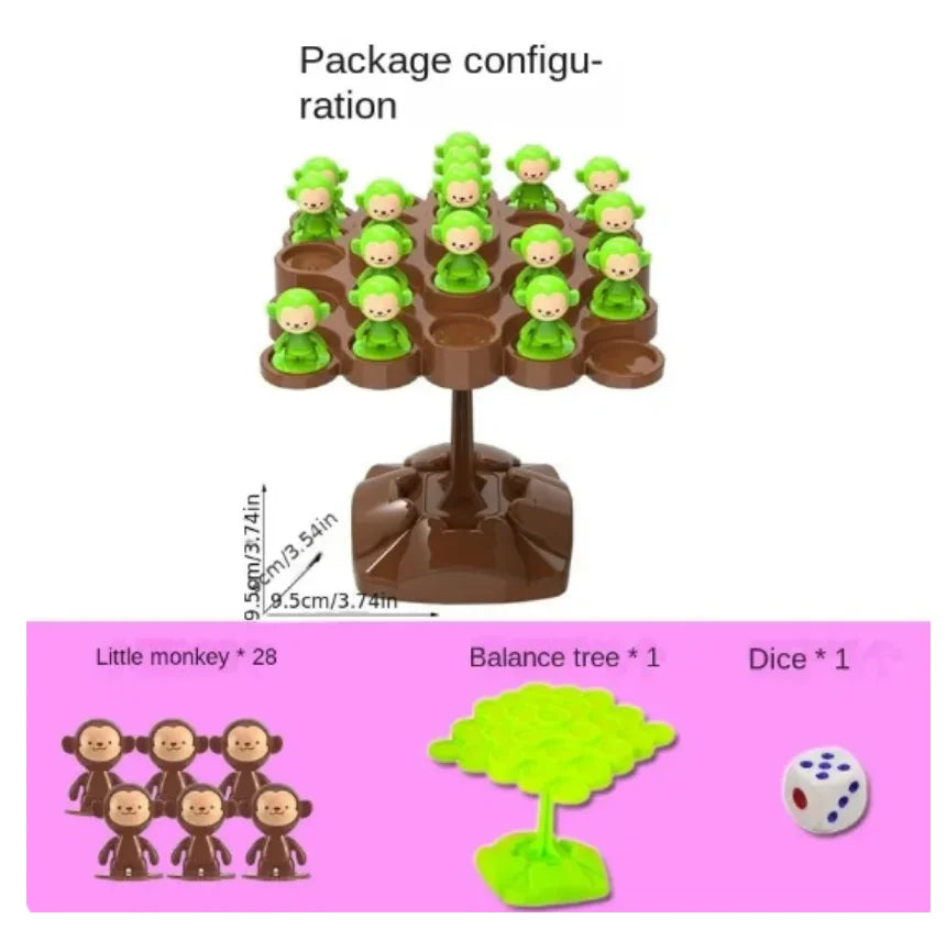 Monkey Balance Tree Foldable Kids Balance Game — Parent-Child Interactive Music Toy, Ages 3+