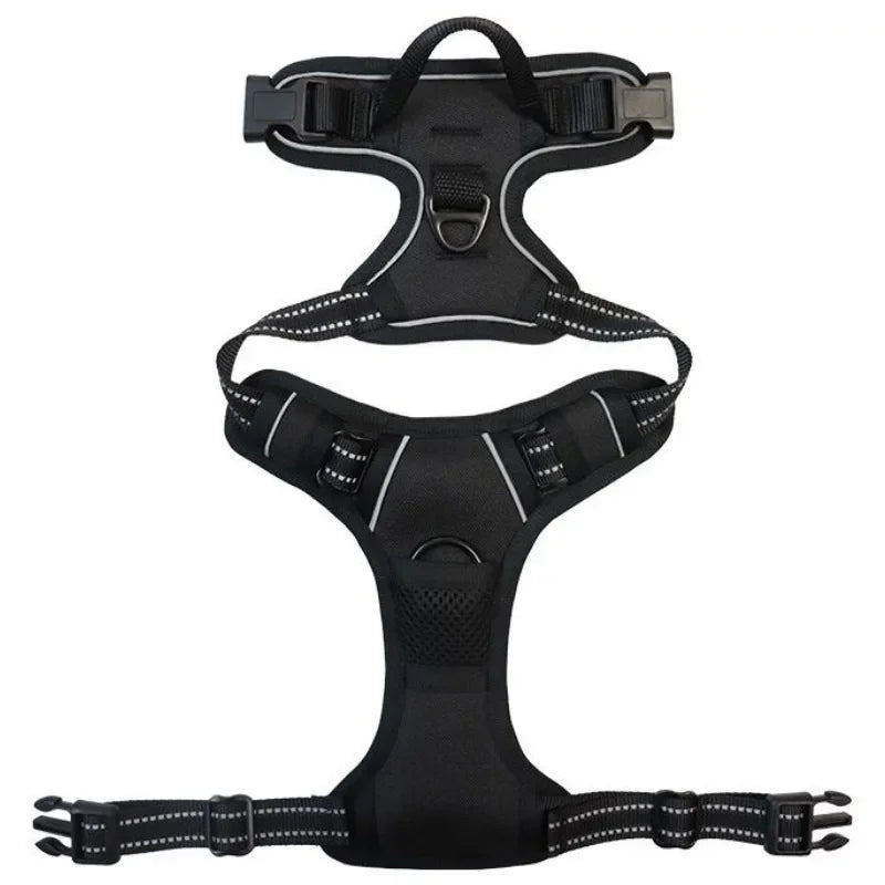 Reflective Breathable Dog & Cat Harness Vest – Adjustable Chest Strap, XS–XL (13–37 in / 33–96 cm)