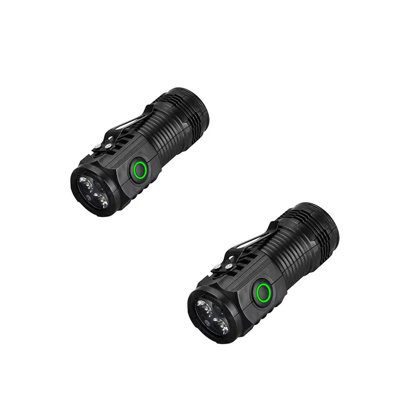 Rechargeable 450-Lumen Waterproof LED Flashlight – Portable EDC Torch for Camping, Hiking & Emergency (50–100 m / 164–328 ft Beam)