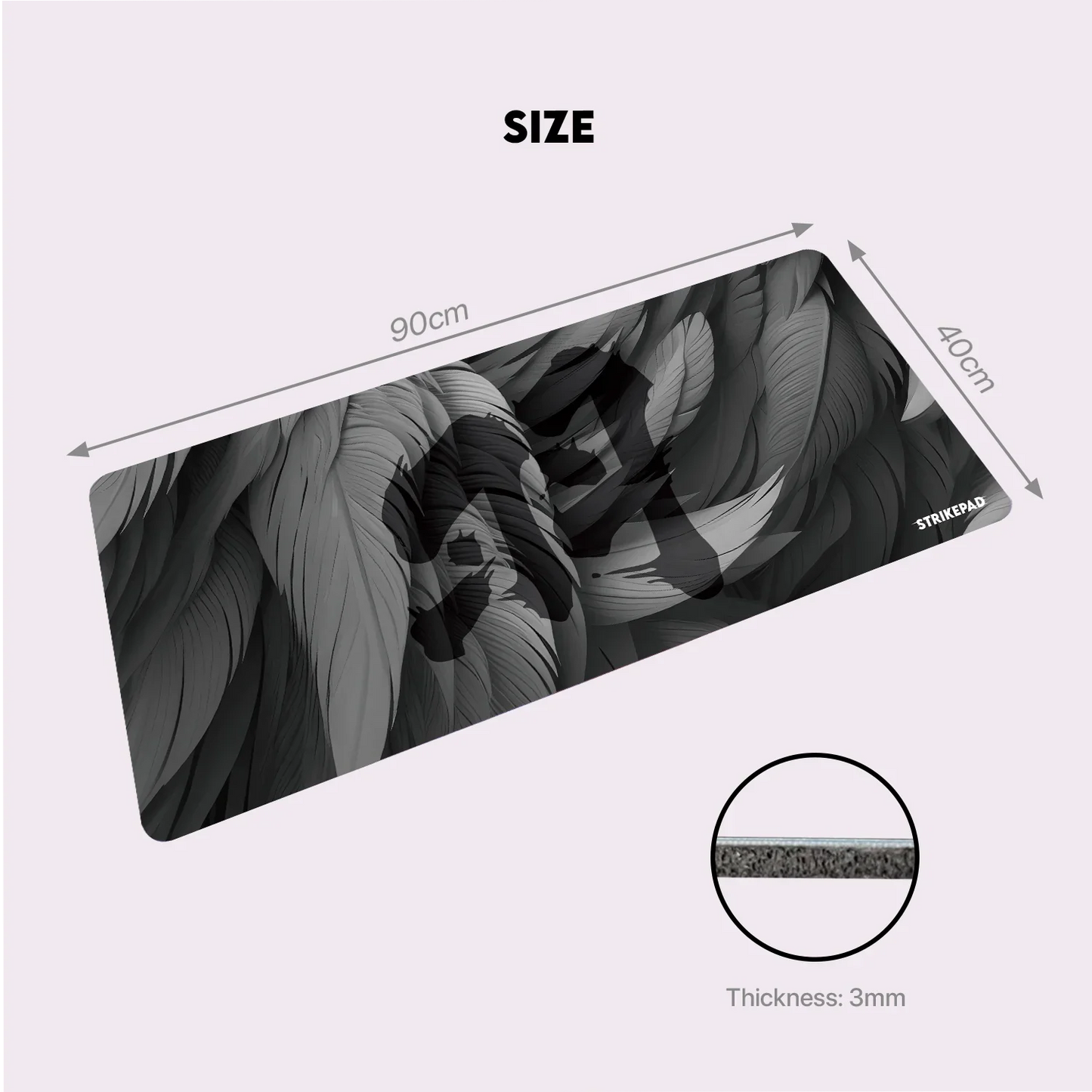 Holographic Gaming Mouse Pad 490 x 420 x 3 mm (19.3 x 16.5 x 0.12 in) Waterproof No-Edge Stitching