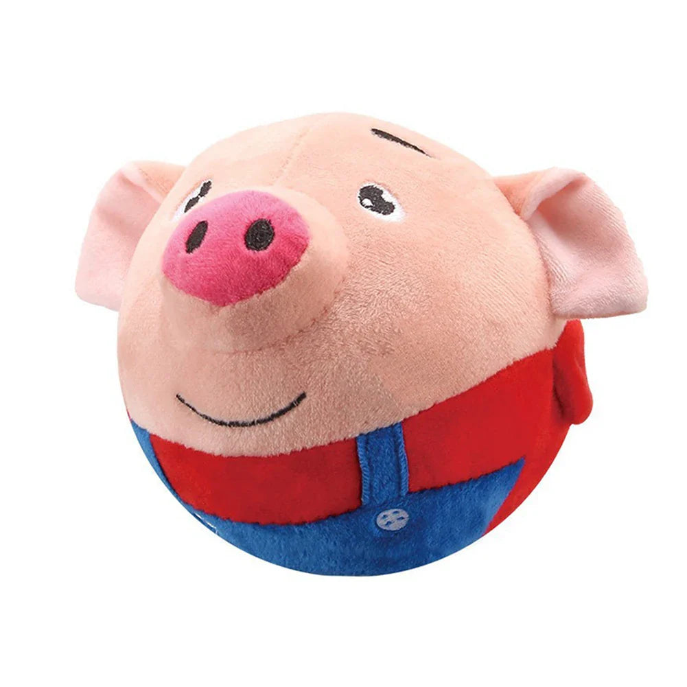 Automatic Plush Bouncing Dog Toy 5.9in (15 cm) Interactive Squeaky Self-Moving Bite-Resistant for Small & Medium Dogs
