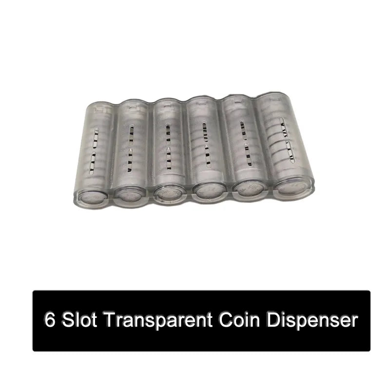 Portable 6-Slot Euro Coin Dispenser - Coin Holder with Spring for Cashiers, Waiters & Drivers