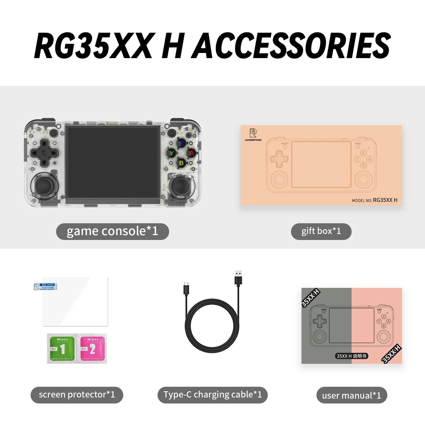 Retro Handheld Game Console 3.5-inch (8.9 cm) IPS Screen, Quad-Core, Bluetooth & Wi‑Fi, HDMI Output, 3,300 mAh Battery, 64GB (Expandable to 512GB), 5,500+ Games