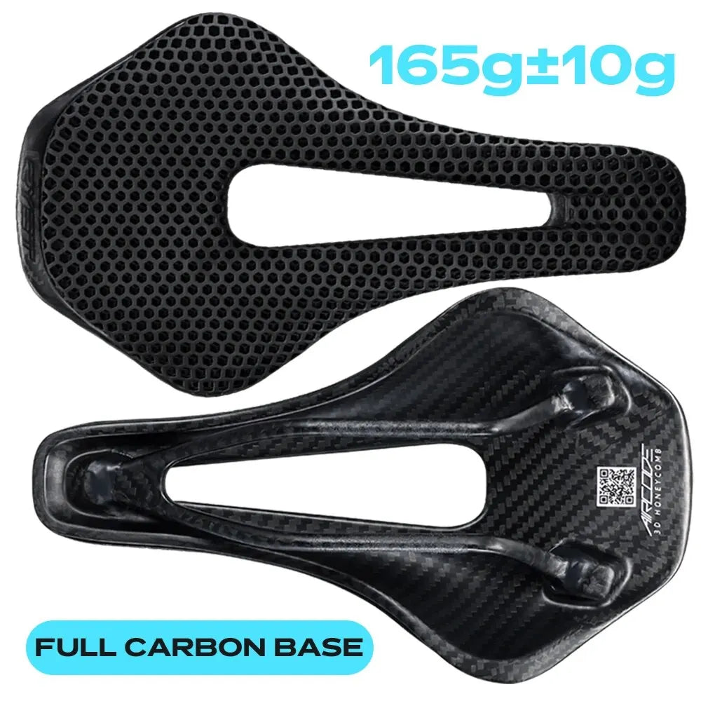 3D Printed Ultralight Carbon Fiber Bike Saddle – Hollow Breathable MTB & Road Cycling Seat