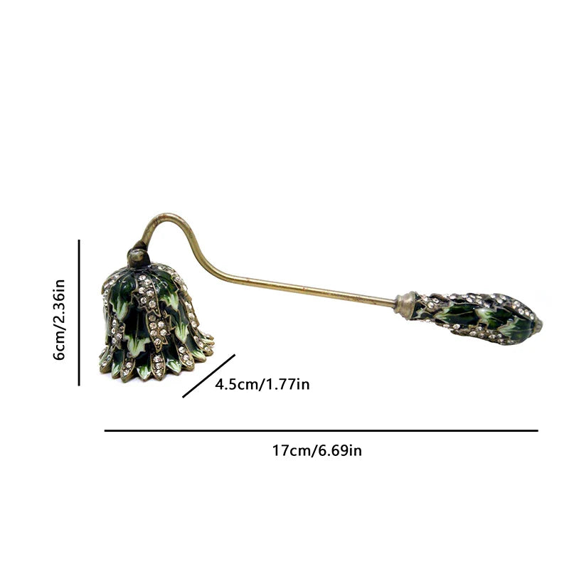 Elegant Metal Candle Snuffer - Long Handle Candle Extinguisher & Wick Snuffer for Home Decor Gift