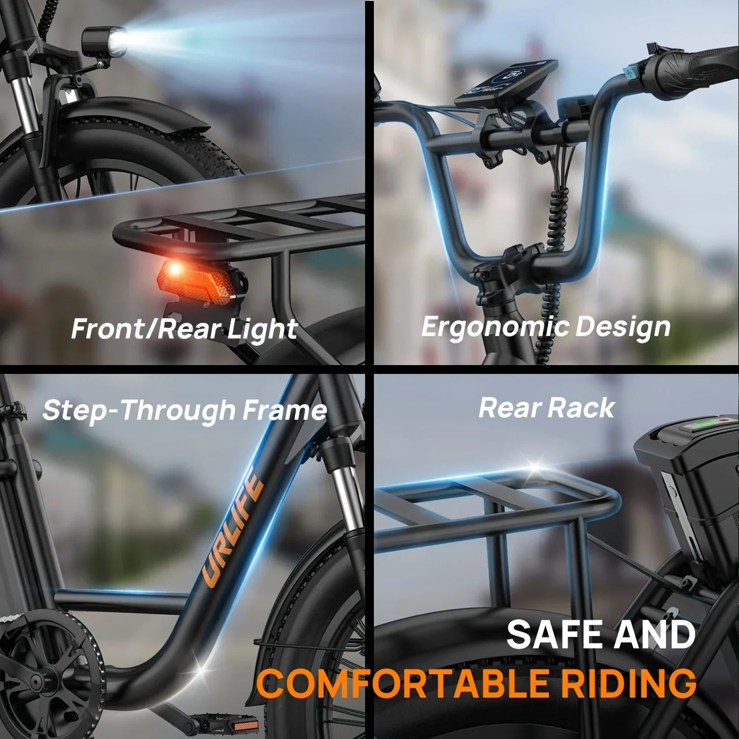 1000W Electric Fat Tire E-Bike 48V 13Ah Removable Battery, 20"x3" (50.8x7.6 cm), 7-Speed, Dual Disc Brakes, Up to 60+ km Range