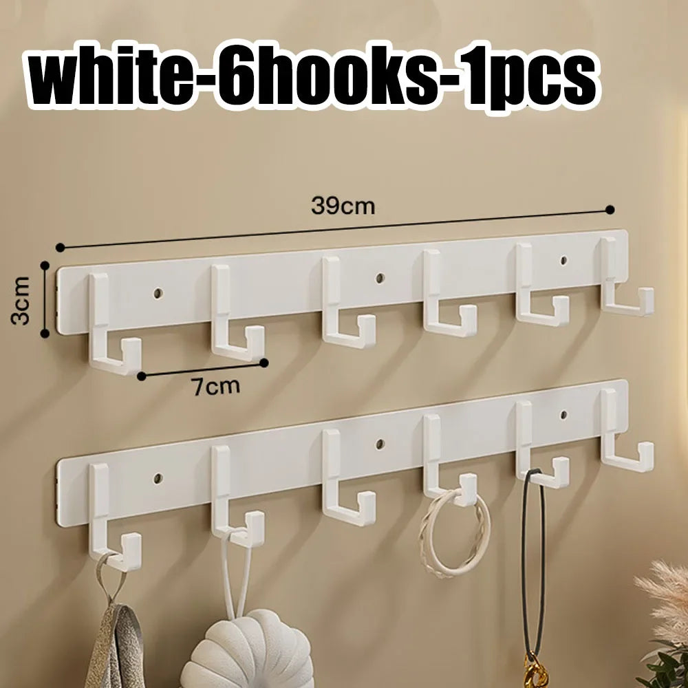 Heavy-Duty Adhesive Wall-Mounted Towel and Clothes Hook - No-Drill Stainless Steel Multi-Hook for Bathroom and Kitchen