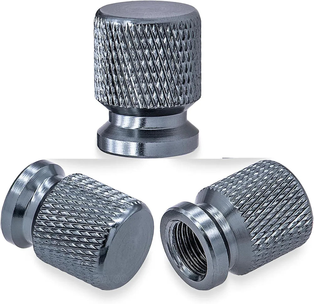 Aluminum Tire Valve Stem Caps 16 x 12mm (0.63 x 0.47 in) Universal 8mm Thread - Metal Valve Caps for Car Bike SUV Truck