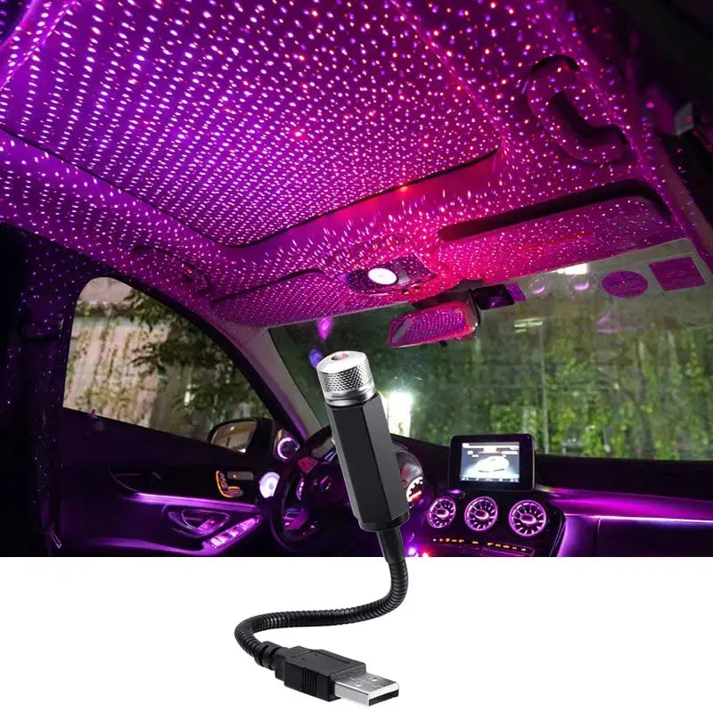 LED Starry Sky Galaxy Projector Light 5V USB – Car Roof & Room Ceiling Atmosphere Lamp