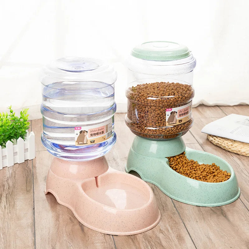 Large Capacity Automatic Pet Food and Water Bowl for Dogs & Cats