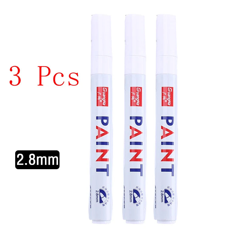 White Opaque Oily Waterproof Gel Marker Pen - Multi Nib Sizes 0.8/1.0/2.0/2.8mm for DIY, Graffiti, Sketching