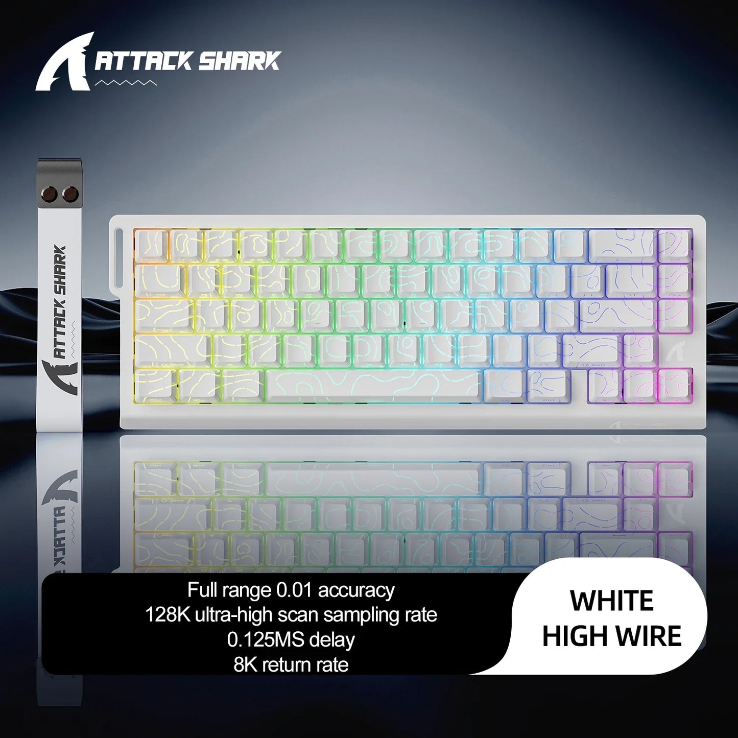 Magnetic 68-Key Wired Mechanical Gaming Keyboard – Hot-Swap PBT Keycaps, RGB Backlight, 8000Hz Polling, 0.125ms Response