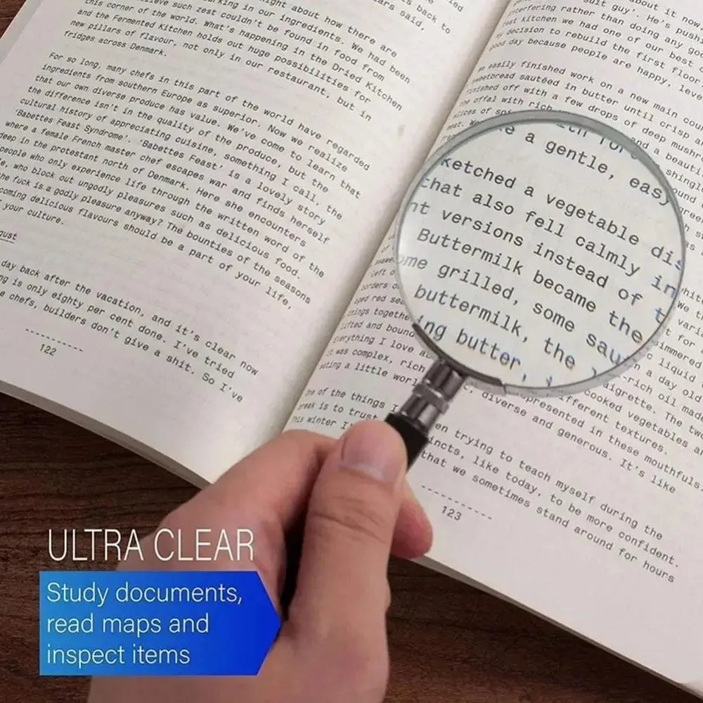 10X Handheld Magnifying Glass 50mm (2.0") Jewelry Loupe Reading Magnifier for Seniors & Hobbyists