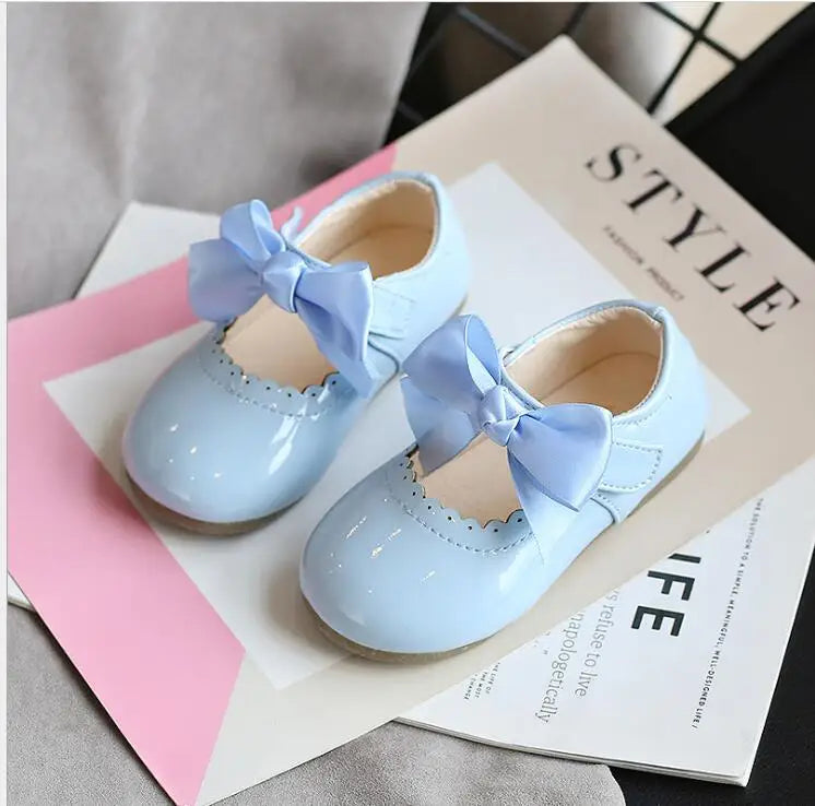 Toddler & Little Girls Patent Leather Mary Janes with Big Bow, Princess Party & School Flats