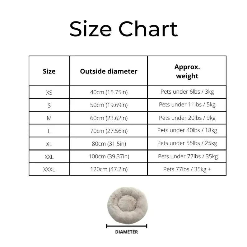 Orthopedic Donut Pet Bed – Calming Anti-Anxiety Round Dog & Cat Sofa, Washable Plush Bolster Bed (Fits 15.7–39.4 in / 40–100 cm)