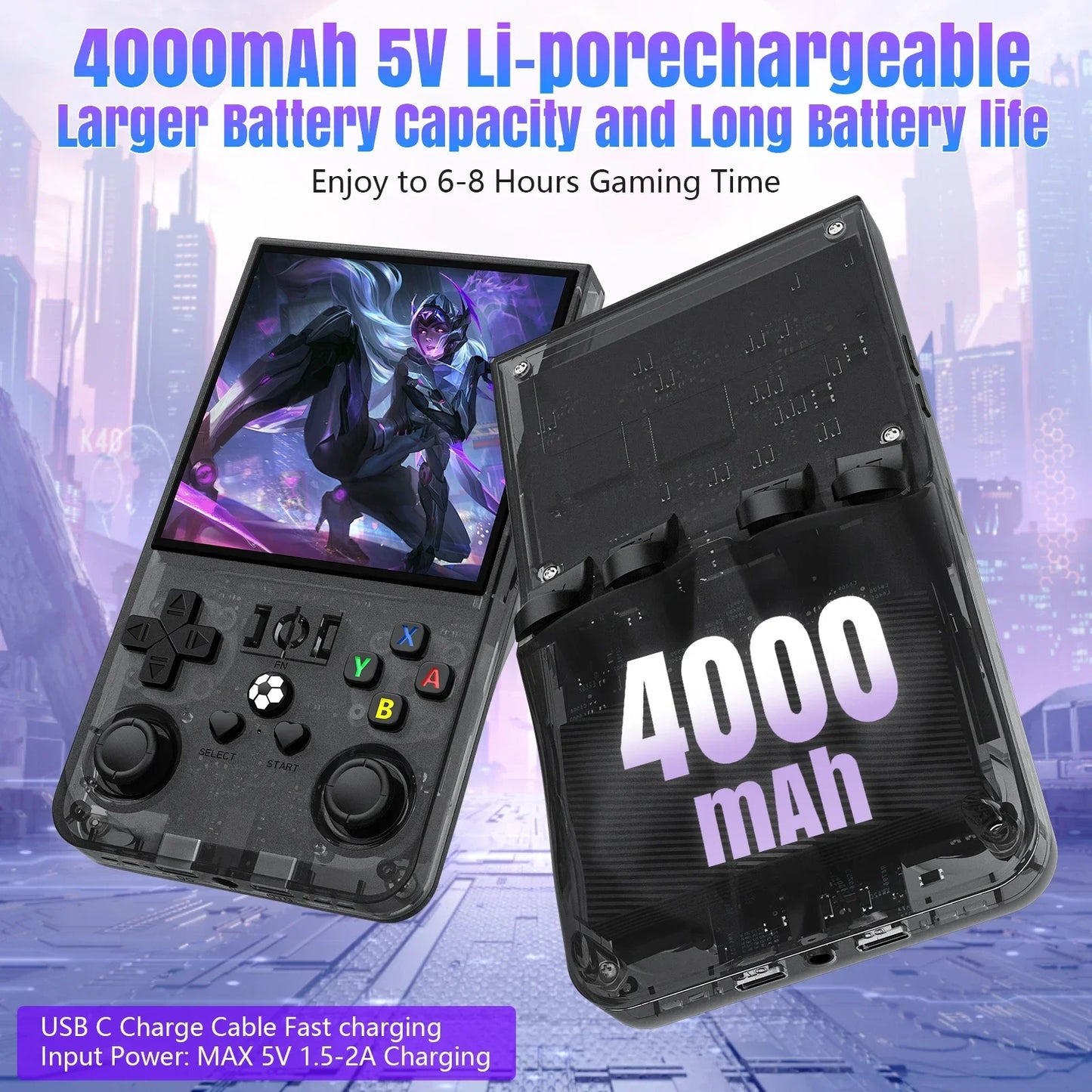 Portable Retro Handheld Game Console, 4.0-inch (10.16 cm) IPS 720x720, 64GB/128GB Storage, 18,000+ Classic Games