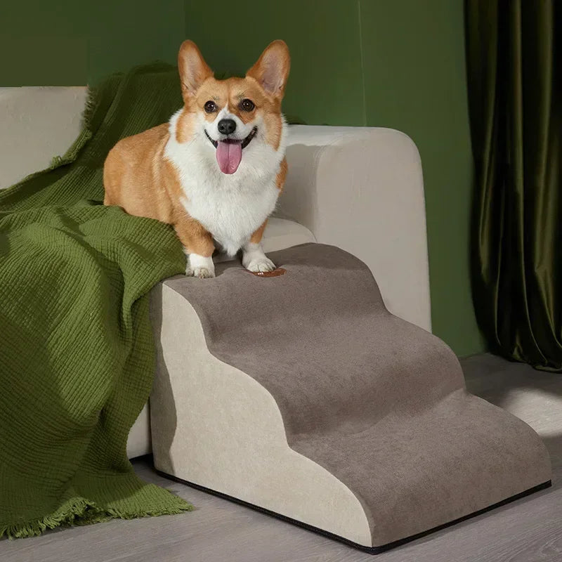 3-Step Pet Stairs for Dogs & Cats – Anti-Slip Removable Ramp for Small Pets, 36 x 56 x 35 cm (14.2 x 22.0 x 13.8 in)