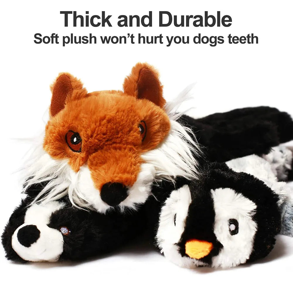 Stuffing-Free Squeaky Plush Dog Toy – Durable Crinkle Chew Toy, Simulated Animal