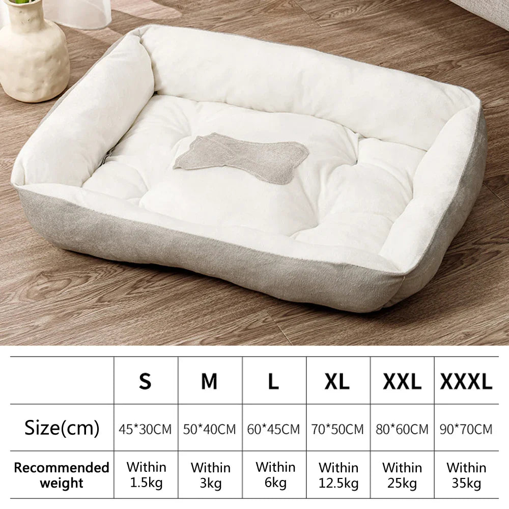 Plush Winter Pet Bed for Dogs & Cats - Thickened Breathable Dog Sofa with Non-Slip Bottom, Multiple Sizes S-XXXL