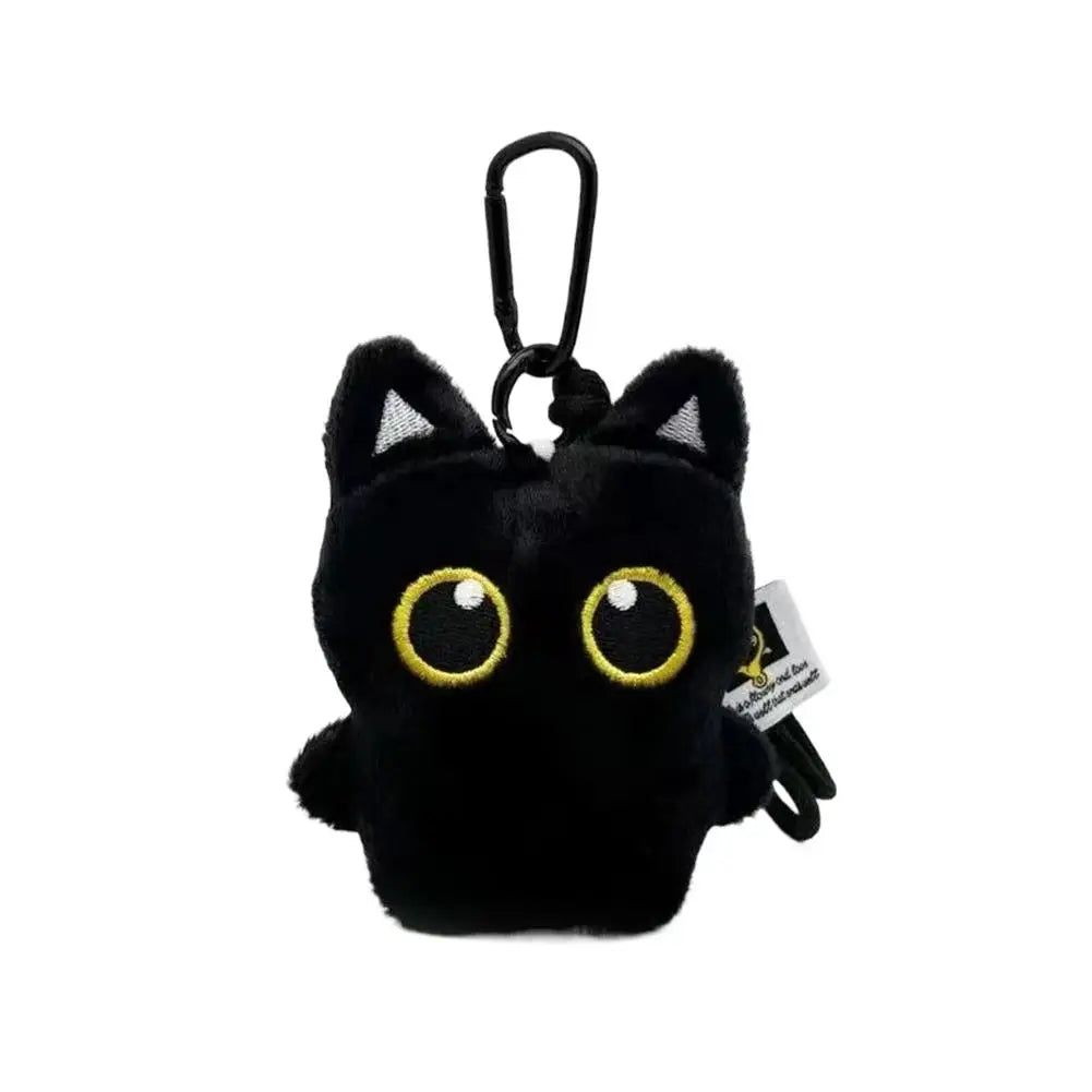 Plush Black Cat Keychain 10cm (3.9 in) Kawaii Bag Charm Cute Stuffed Cat Keyring Gift