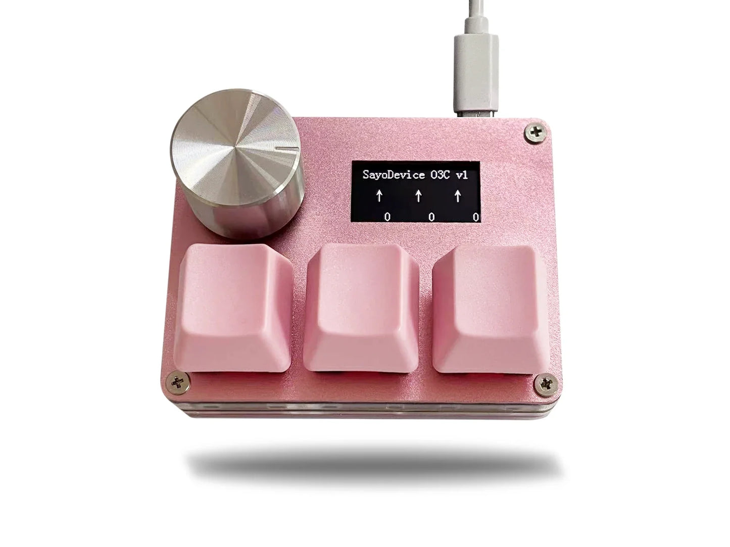 Mini Mechanical Gaming Keyboard - Hot-Swap Magnetic Hall Switches (Pink) with Knob, 0.96-inch IPS Screen, Rapid Trigger, USB-C 8000Hz