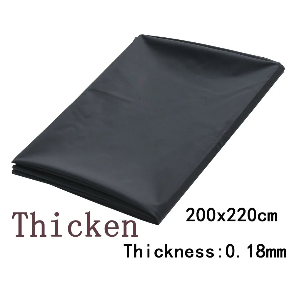 Black Waterproof PVC Bed Sheet – Oil-Resistant Thick Mattress Protector Fits 1.2 / 1.5 / 1.8 / 2.0 m Beds (220×130 / 220×160 / 220×200 cm | 86.6×51.2 / 86.6×63.0 / 86.6×78.7 in)