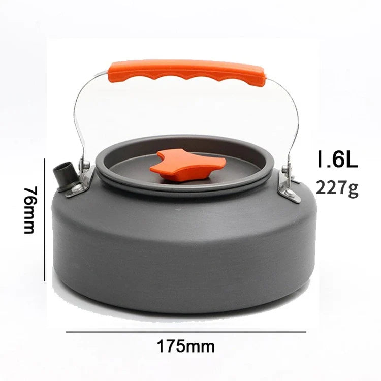 Portable Aluminum Camping Kettle (0.8–2.5L / 27–85 fl oz) — Lightweight Tea & Coffee Kettle for Hiking, Fishing, Picnic & Outdoor Cooking